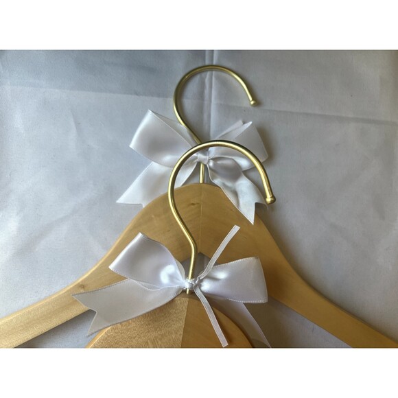 Set of 2 Hanger Natural Wood, Wooden and Wire Hangers for Dresses - Picture 3 of 3